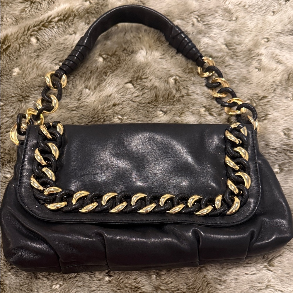Michael Kors Black and Gold Chain Evening Bag